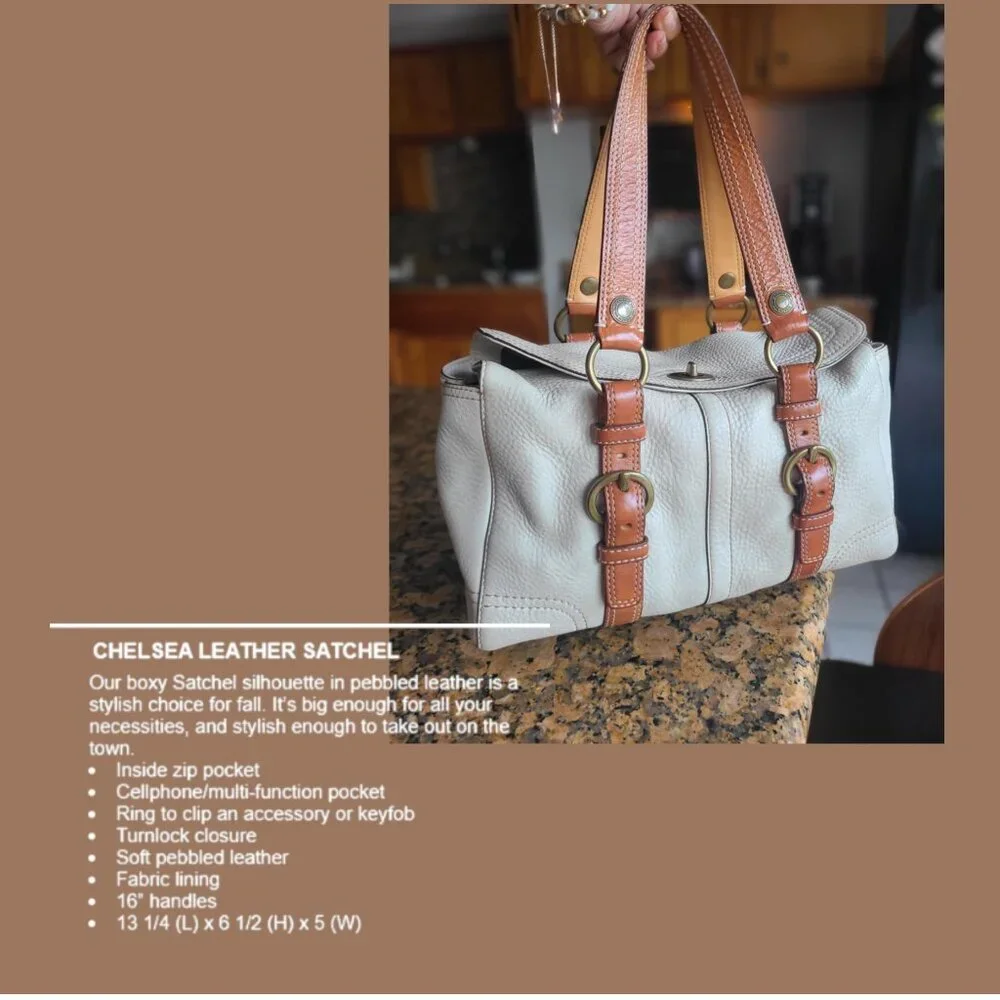 Vintage COACH CHELSEA SATCHEL IVORY/CREAM - Picture 2 of 9